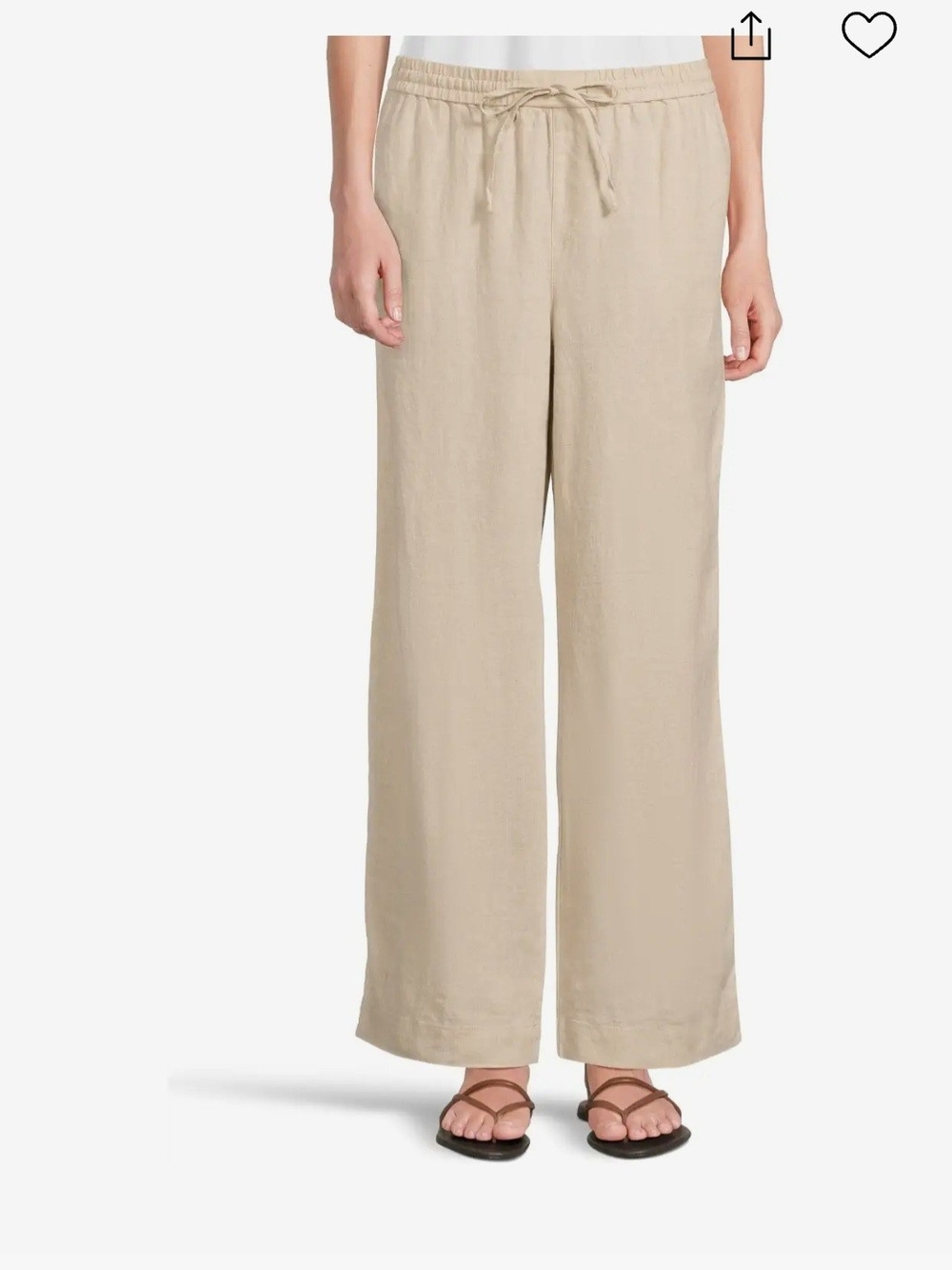 Tommy Bahama Wide-Leg Drawstring Linen Pants - Tan